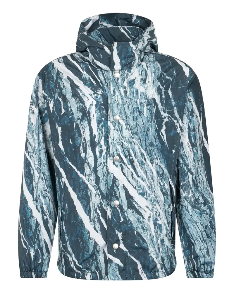 Roberto Cavalli Bomberjacke mit Marmor-Print - Blau Blau