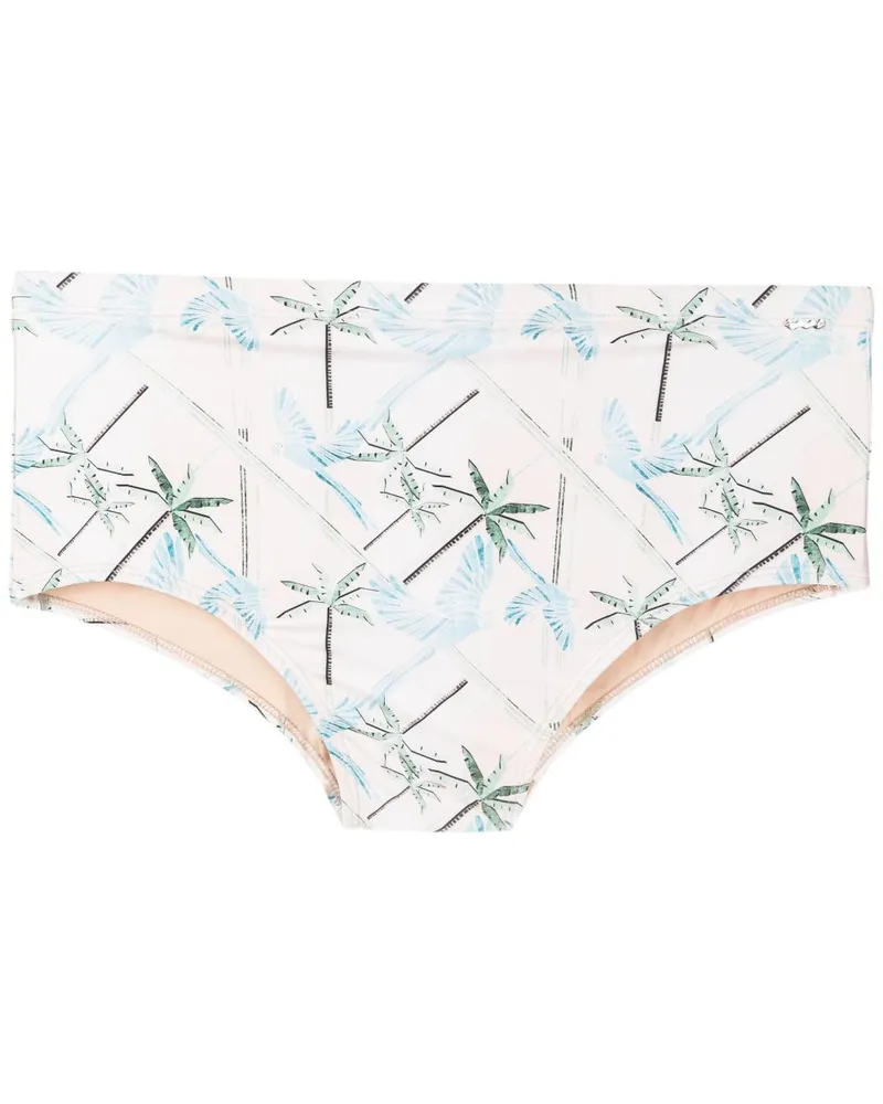 Amir Slama Badehose mit grafischem Print - Weiß Weiß