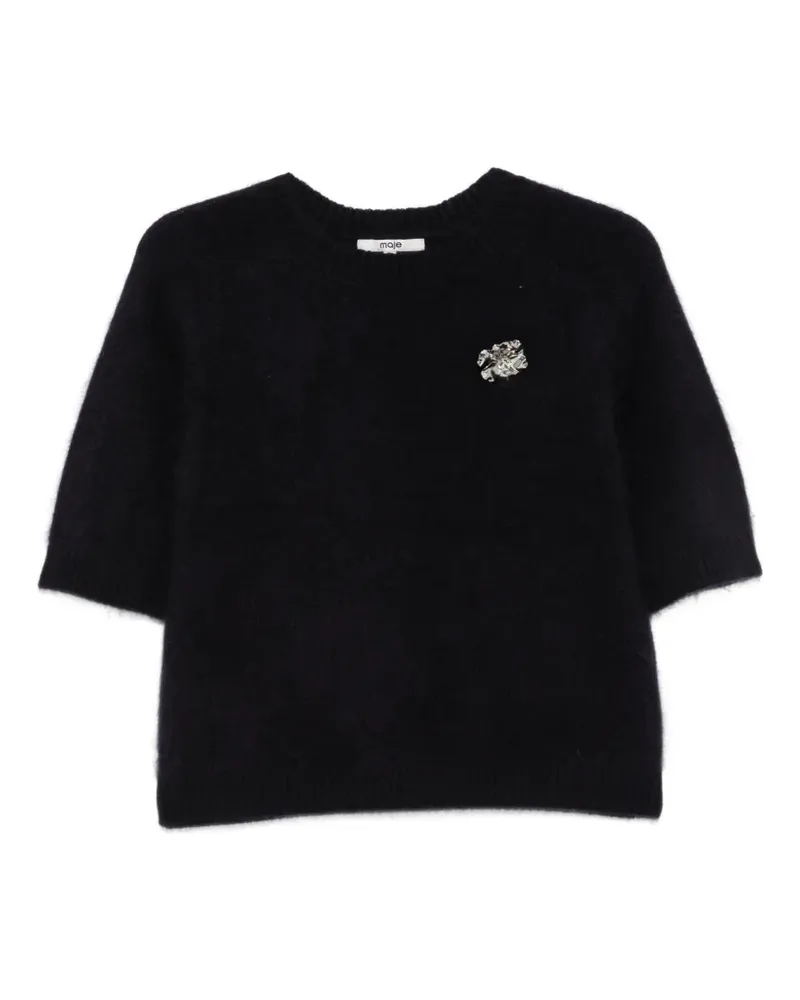 Maje Verzierter Pullover - Schwarz Schwarz