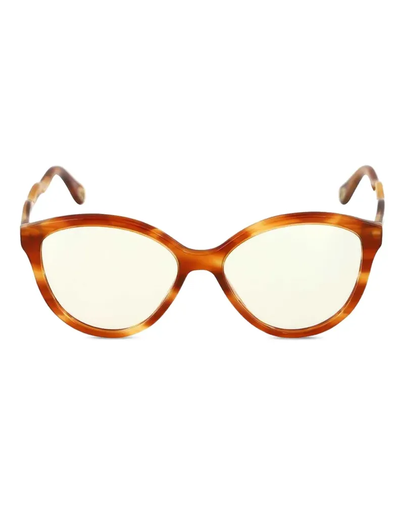 Chloé Ovale Sonnenbrille in Schildpattoptik - Braun Braun