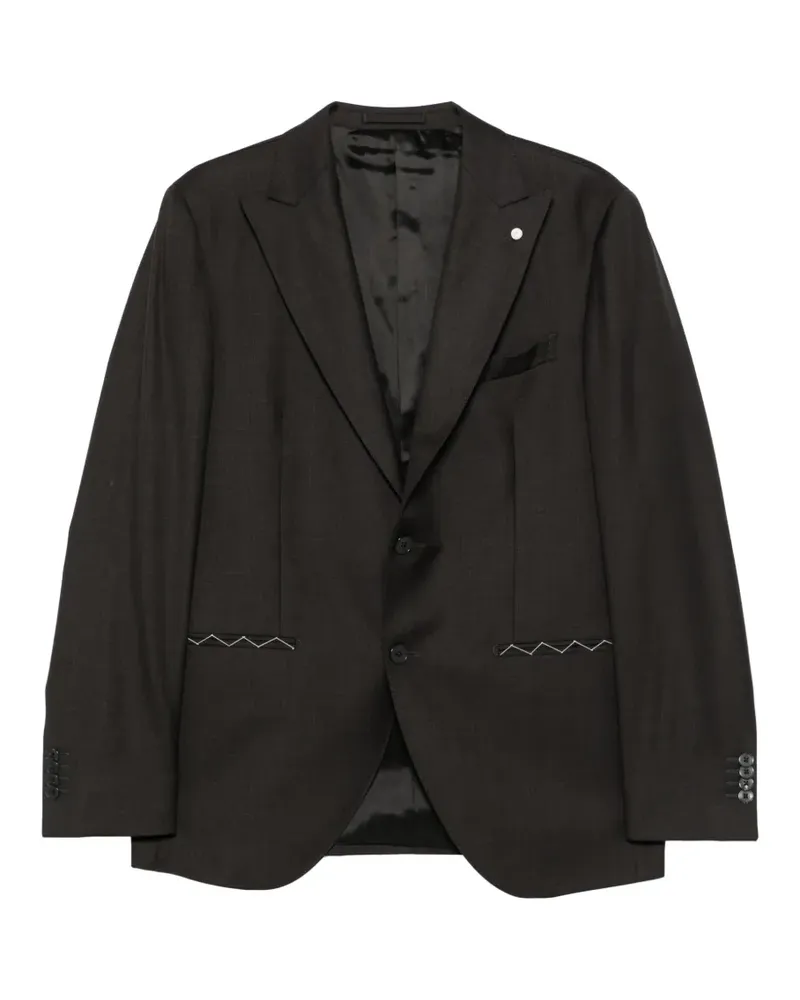 Luigi Bianchi Mantova peak-lapel single-breasted suit - Schwarz Schwarz