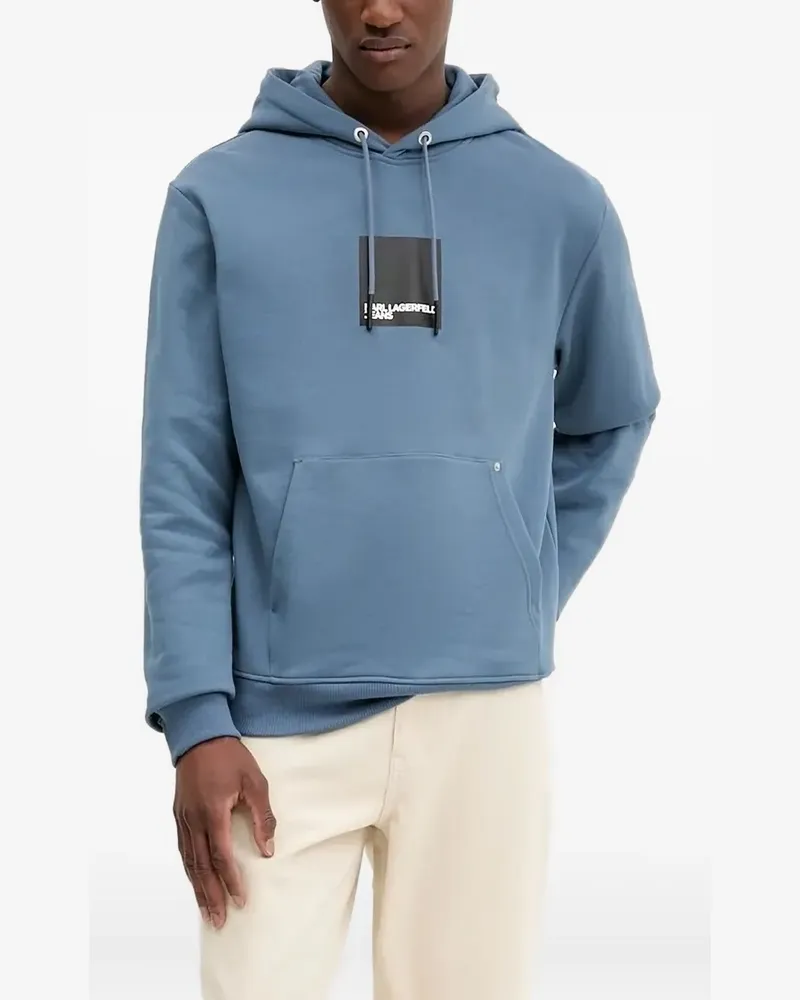 Karl Lagerfeld Hoodie mit Logo-Patch - Blau Blau