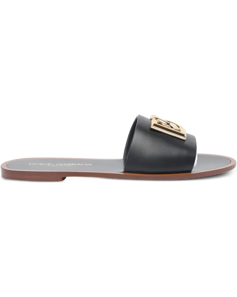 Dolce & Gabbana Pantoletten mit DG-Logo - Schwarz Schwarz