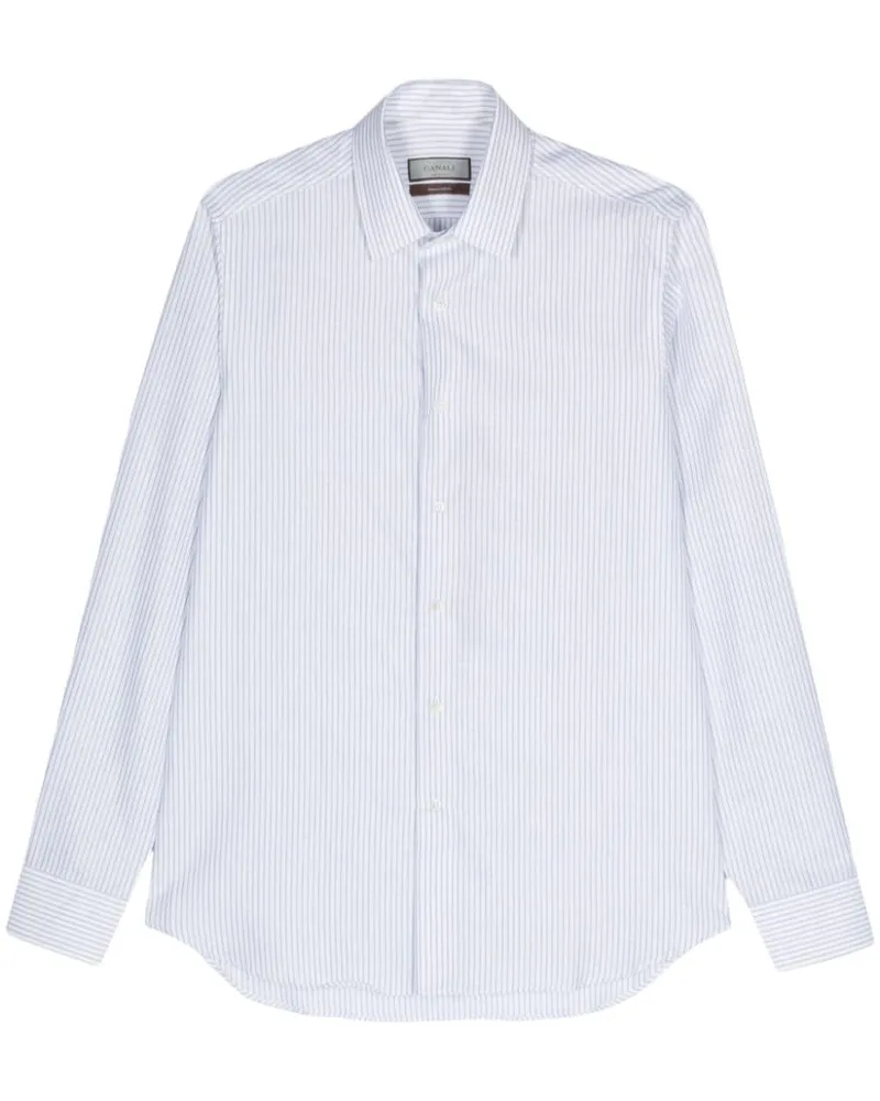 Canali Gestreiftes Hemd - Blau Blau