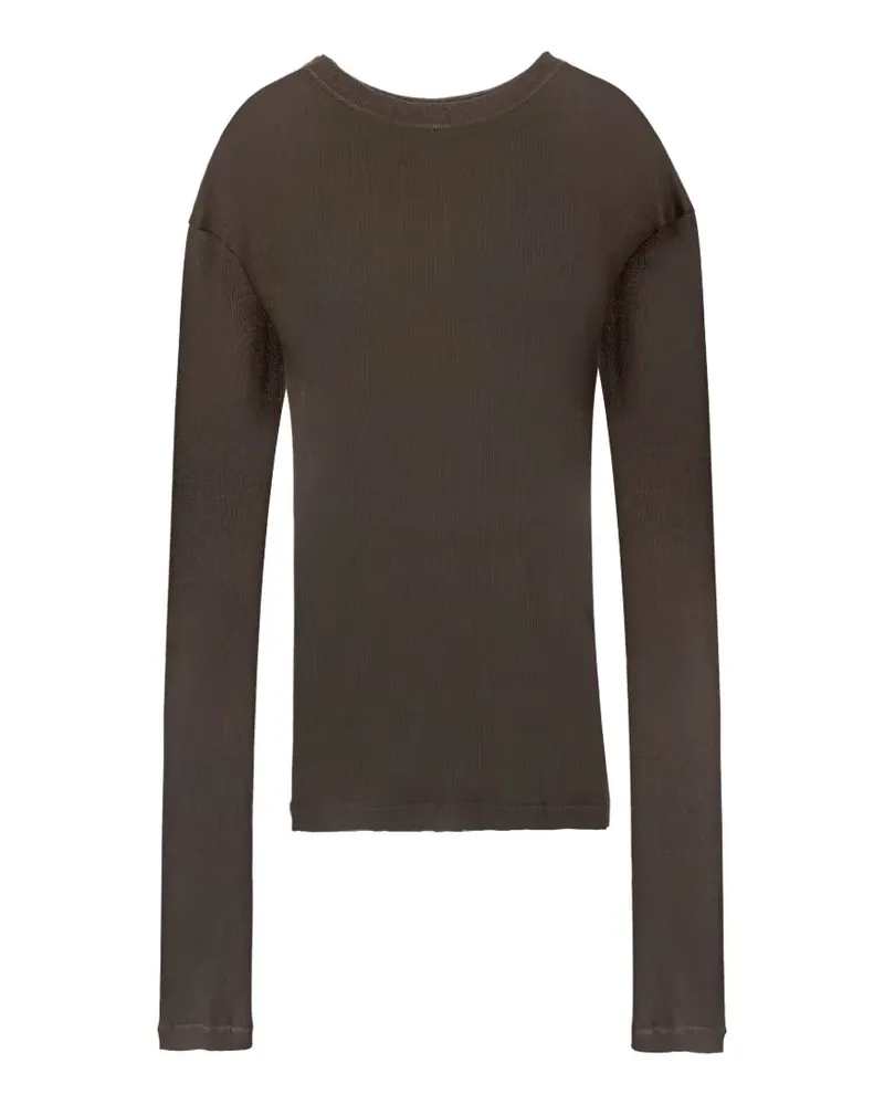 Vera Wang sheer elongated-sleeve top - Braun Braun