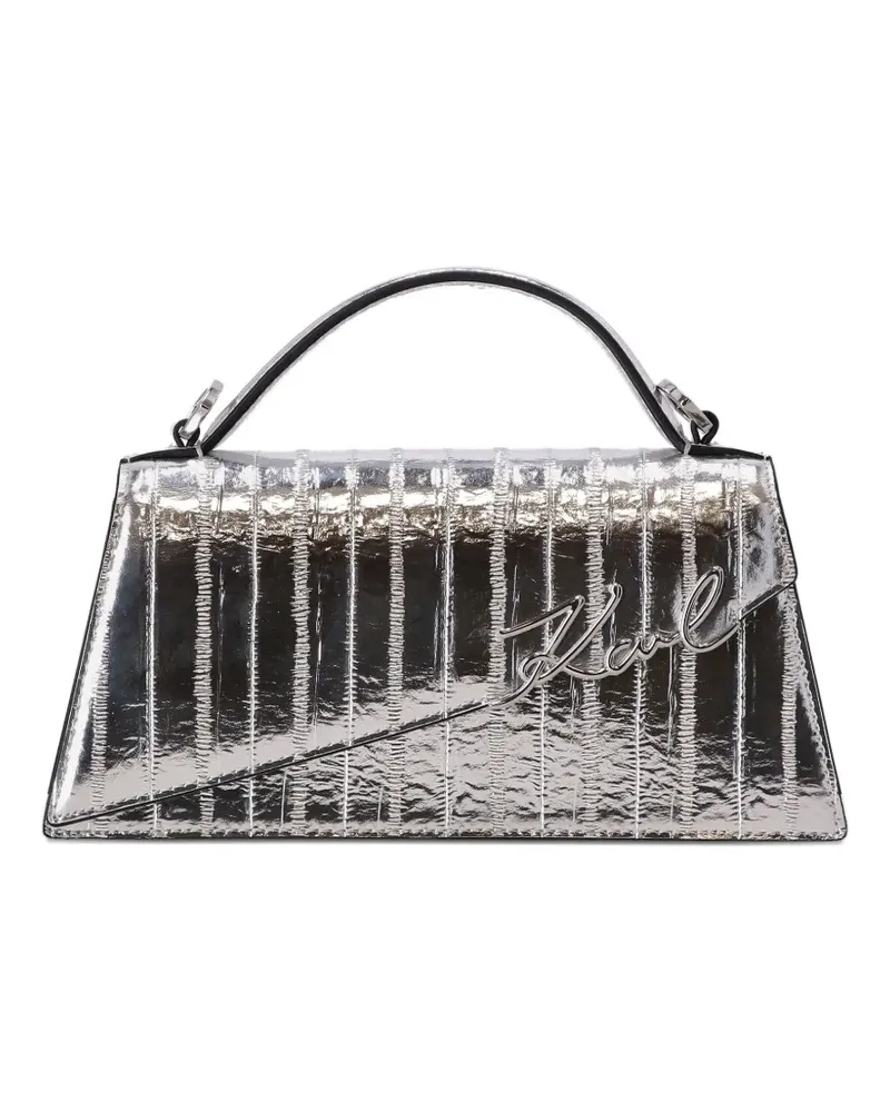 Karl Lagerfeld Shopper im Metallic-Look - Silber Silber