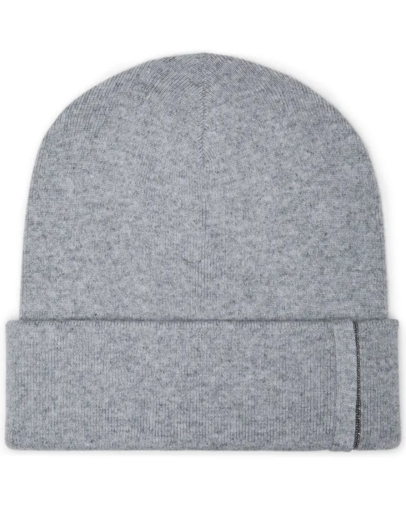 Brunello Cucinelli Beanie mit Perlen - Grau Grau