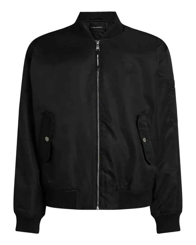 Karl Lagerfeld Bomberjacke mit Logo-Stickerei - Schwarz Schwarz