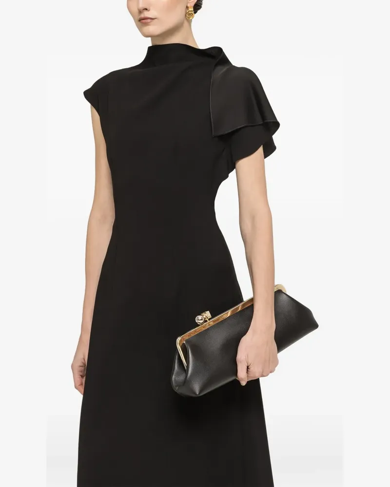 NISSA Krepp-Midikleid in A-Linie - Schwarz Schwarz