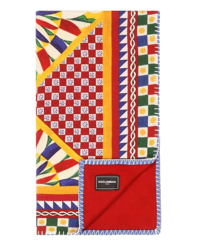 Dolce & Gabbana Gemusterte Decke (140cm x 180cm) - Rot Rot