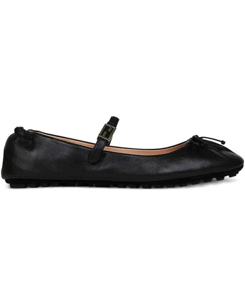 Fendi Ballerinas mit FF-Schnalle - Schwarz Schwarz