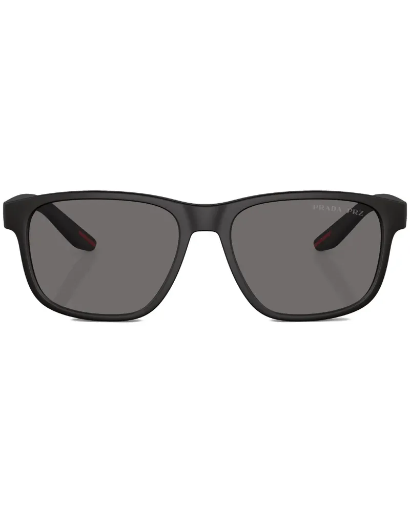 Prada Sonnenbrille mit rundem Gestell - Schwarz Schwarz