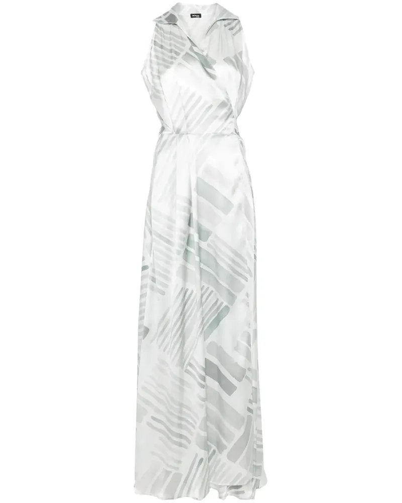 Kiton Maxikleid mit abstraktem Print - Grau Grau