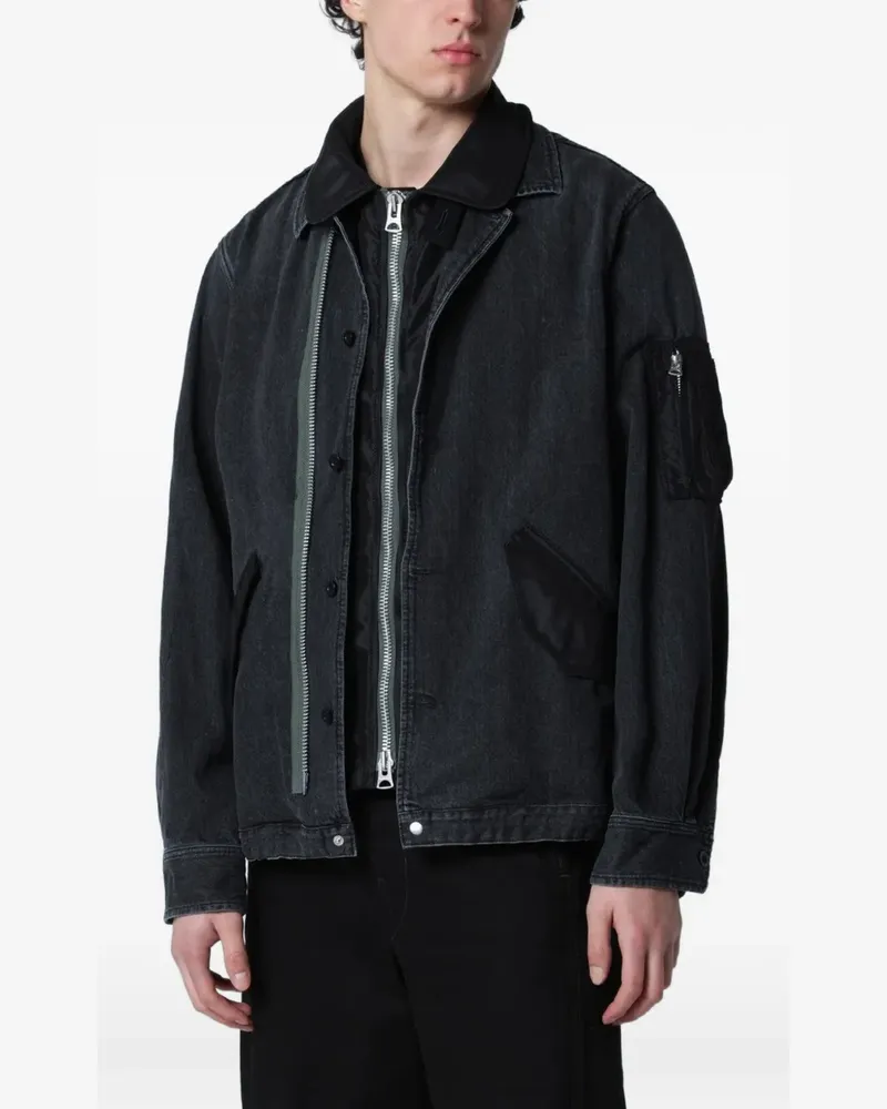 Sacai Jacke mit Reißverschluss - Schwarz Schwarz
