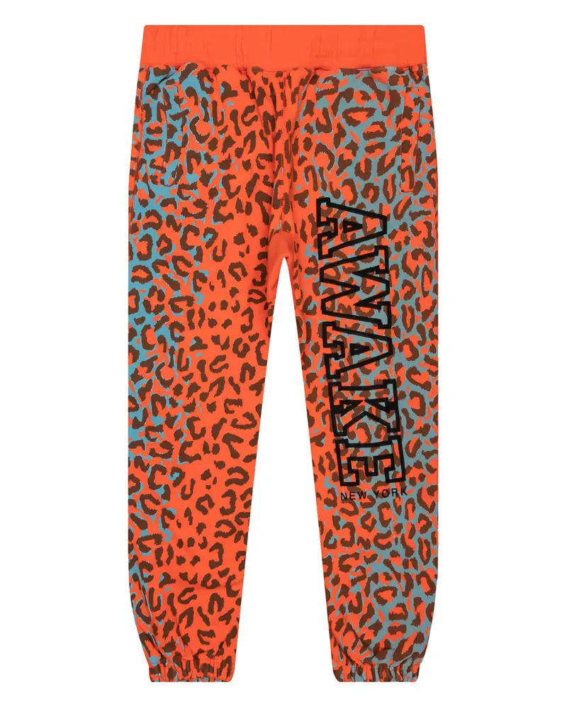 AWAKE NY Jogginghose mit Leoparden-Print - Orange Orange