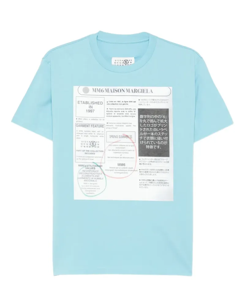 Maison Margiela T-Shirt mit grafischem Print - Blau Blau