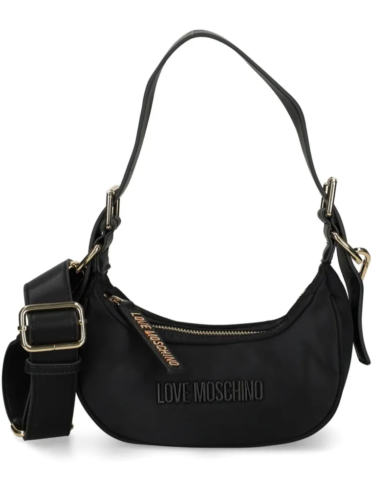 Moschino Schultertasche mit Logo - Schwarz Schwarz