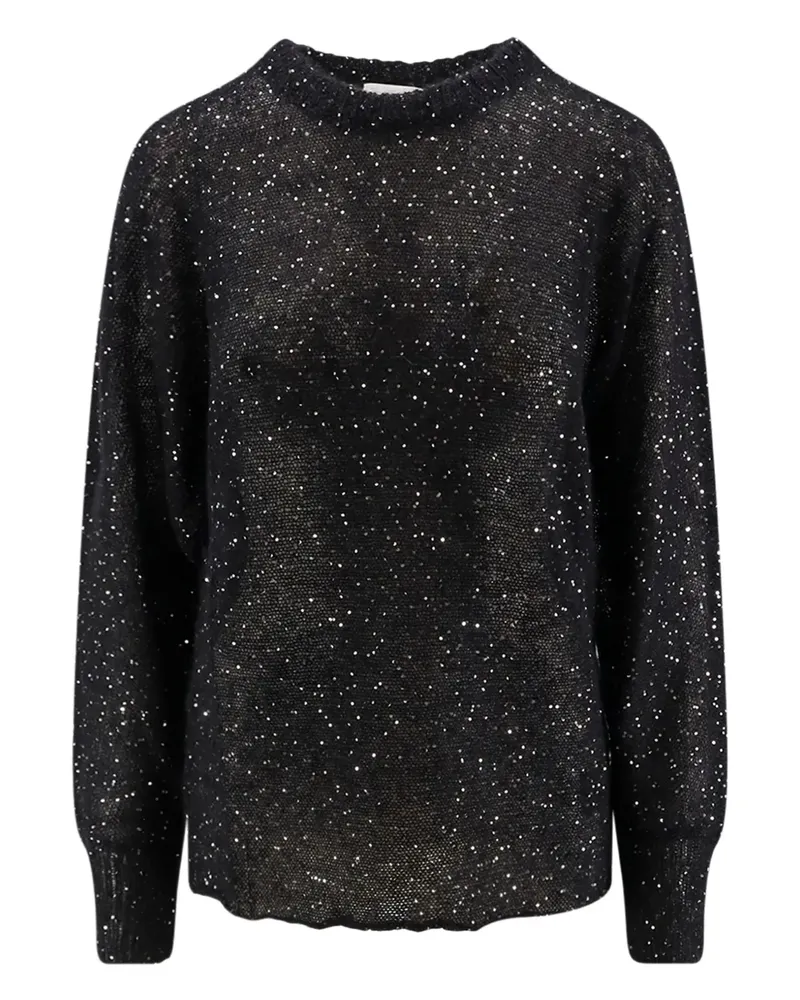 NUDE ribbed sequin-detail sweater - Schwarz Schwarz