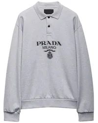 Prada Poloshirt mit Jacquard-Logo Grau