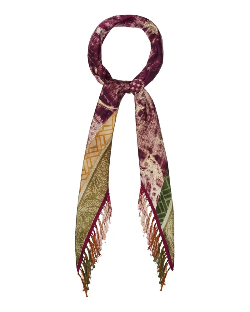 Pierre-Louis Mascia geometric-pattern fringed-edges scarf - Nude Nude