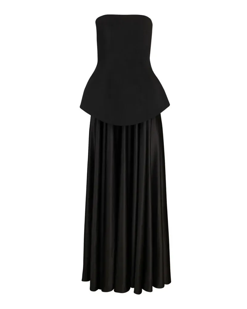 Solace London Oriana peplum-waist maxi dress - Schwarz Schwarz