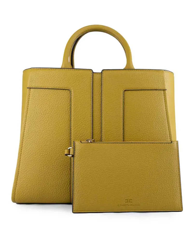 Elisabetta Franchi Shopper mit Kontrasteinsätzen - Gelb Gelb