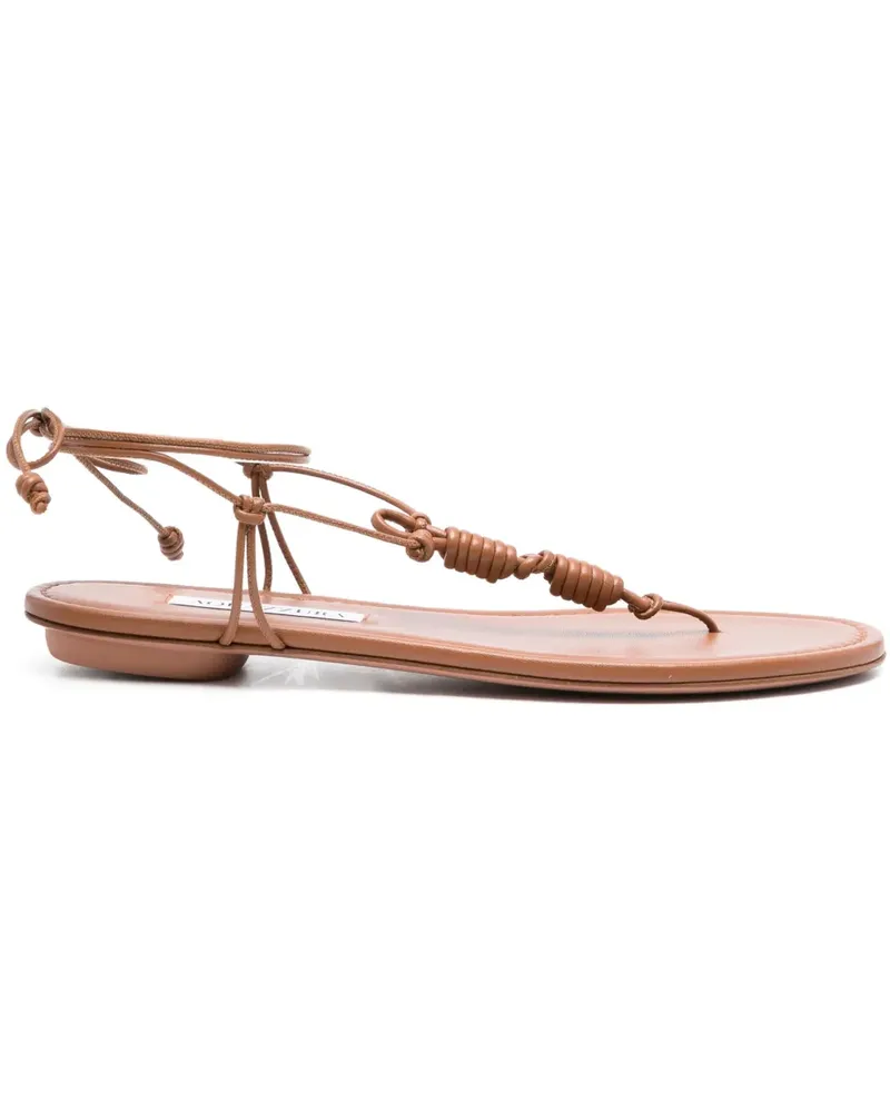 Aquazzura Flache Oaxaca Sandalen mit Knoten - Braun Braun
