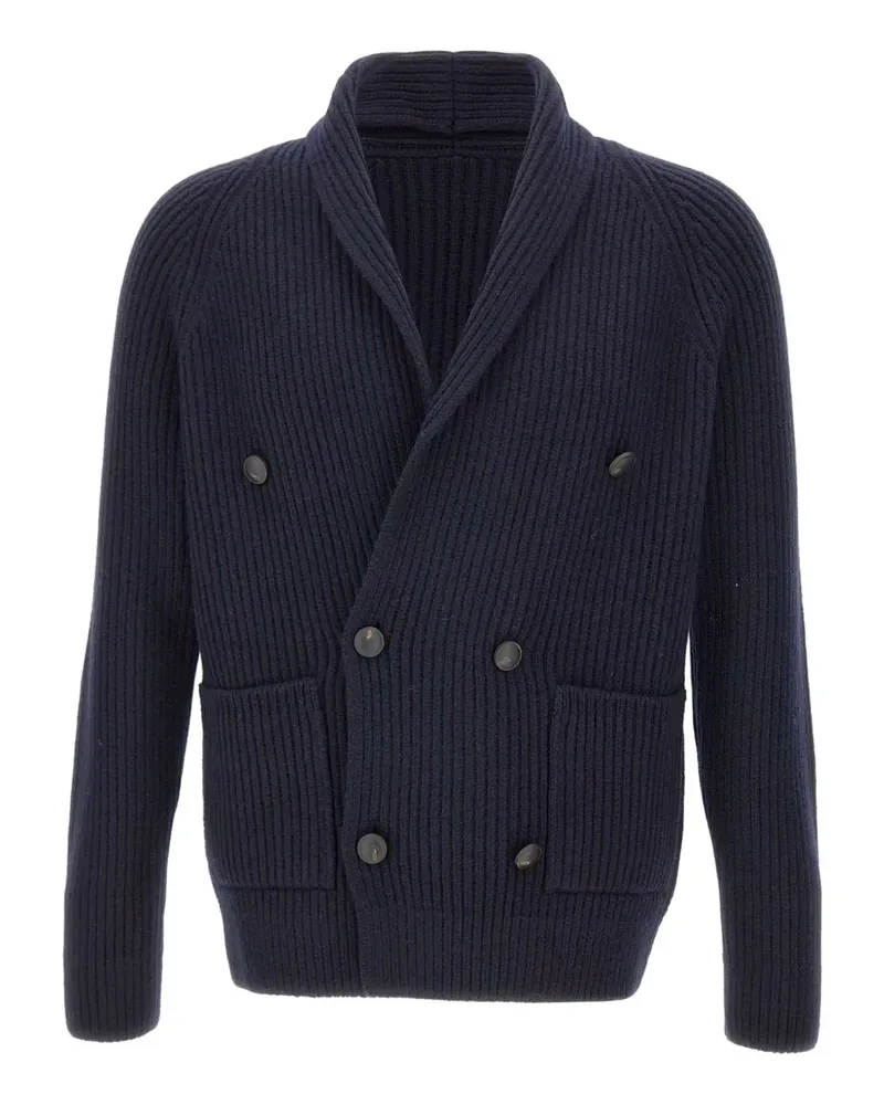 Gran Sasso shawl-collar double-breasted cardigan - Blau Blau
