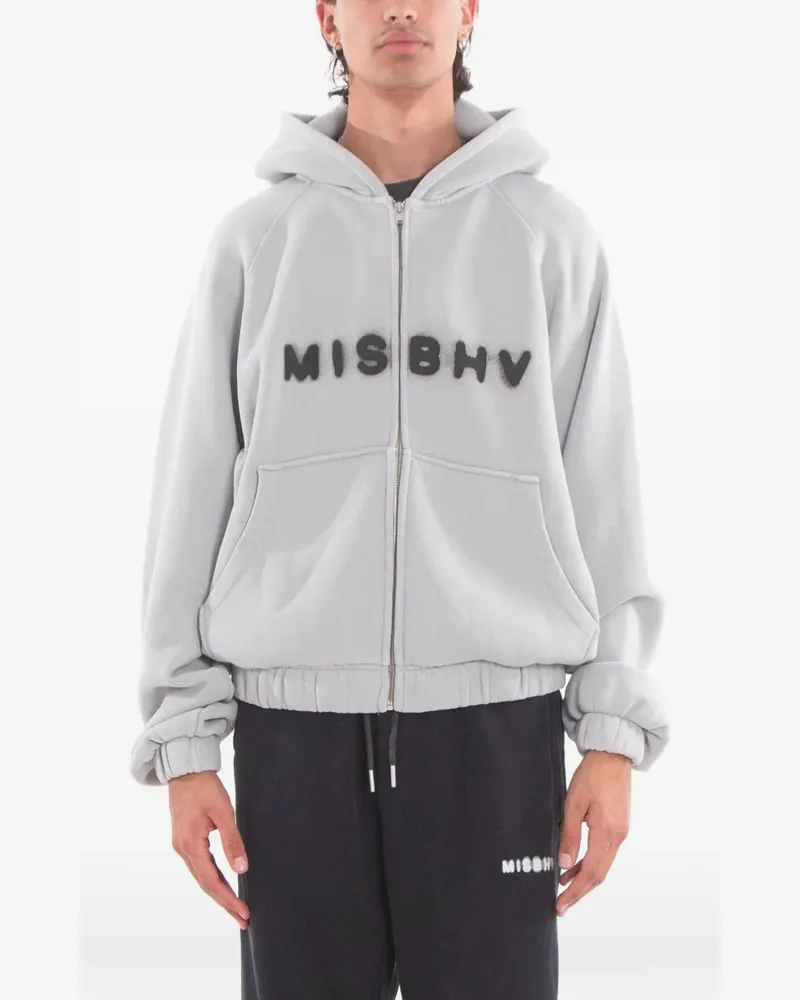 MISBHV Community Kapuzenjacke mit Logo-Print und Reißverschluss - Grau Grau