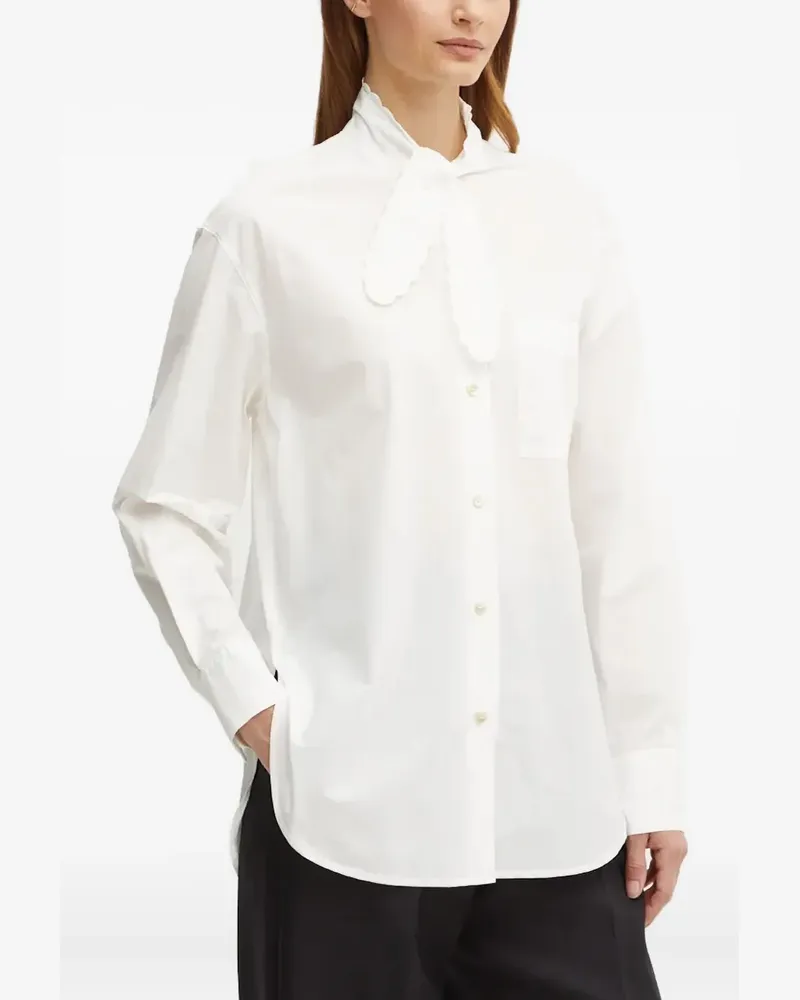 forte_forte Hemd mit Schleifenkragen - Weiß Weiß