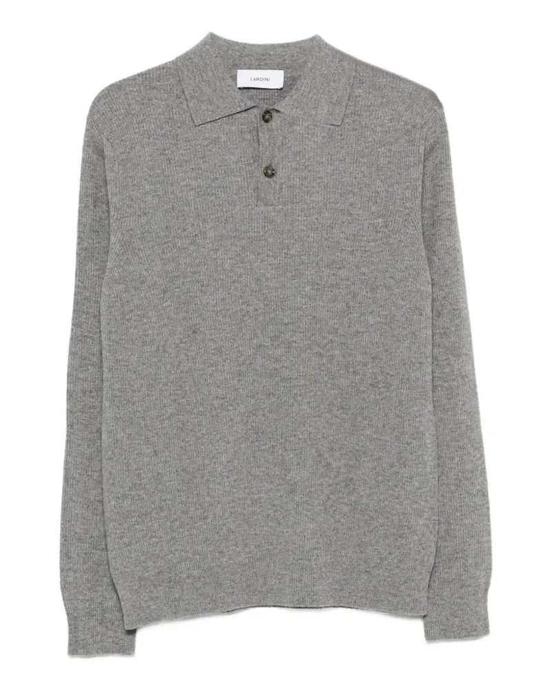 LARDINI Fein gestricktes Poloshirt - Grau Grau