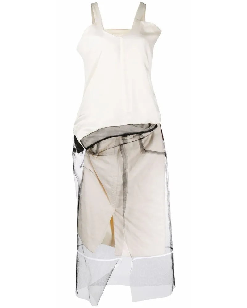 Maison Margiela Kleid mit Tüll-Overlay - Nude Nude