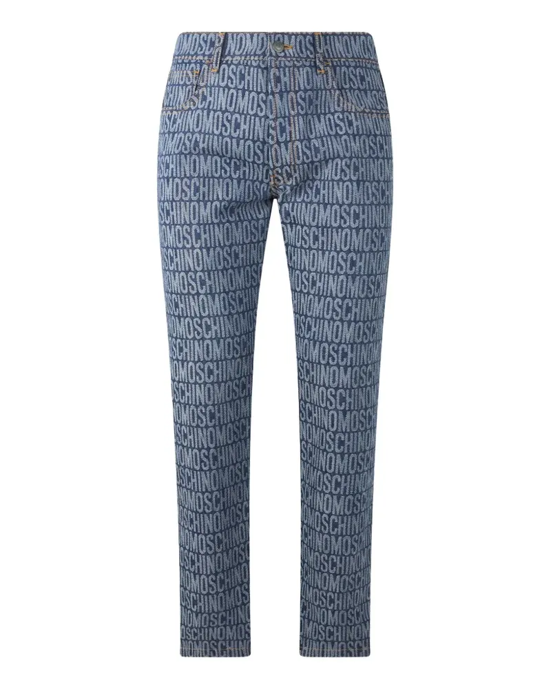 Moschino logo-print slim-fit jeans - Blau Blau