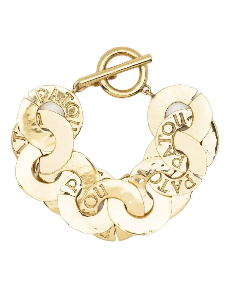 Patou Gehämmertes Armband mit Logo-Gravur - Gold Gold