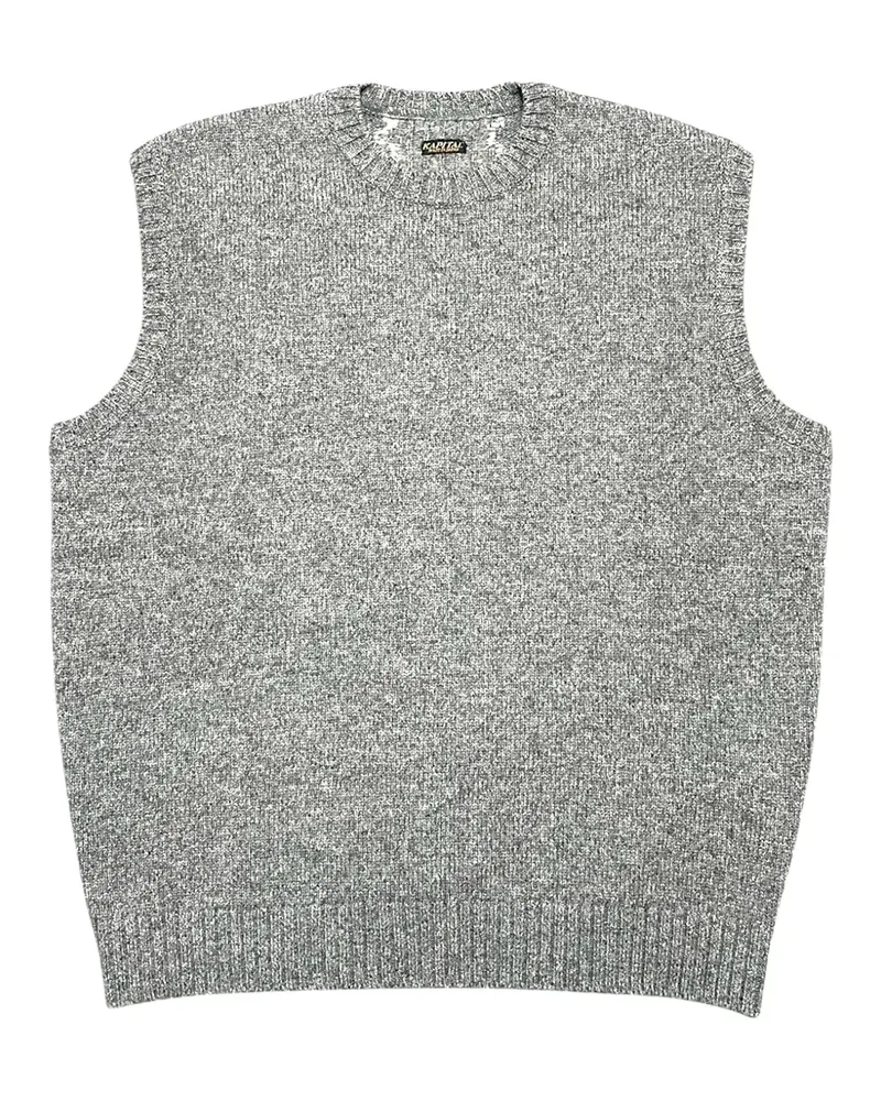 KAPITAL Bone-intarsia knitted vest - Grau Grau