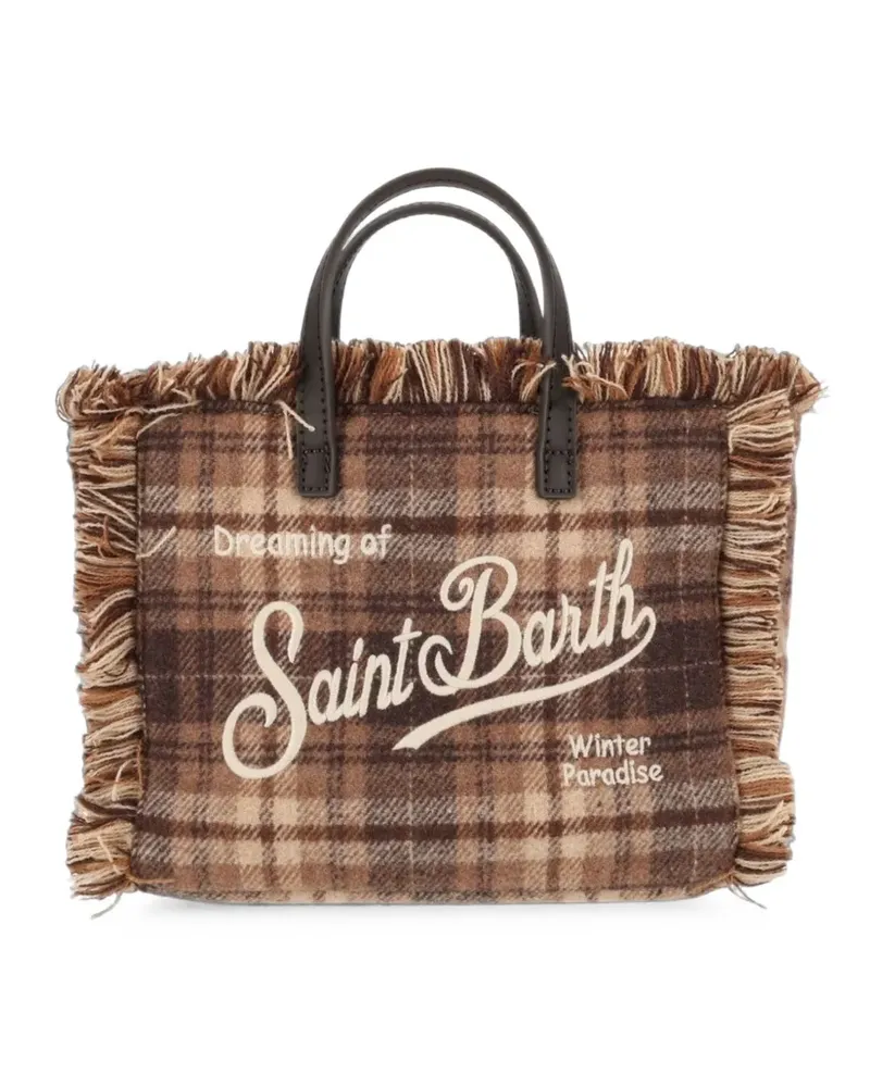 MC2 Saint Barth Vanity Mini Tartan Tote Bag - Braun Braun