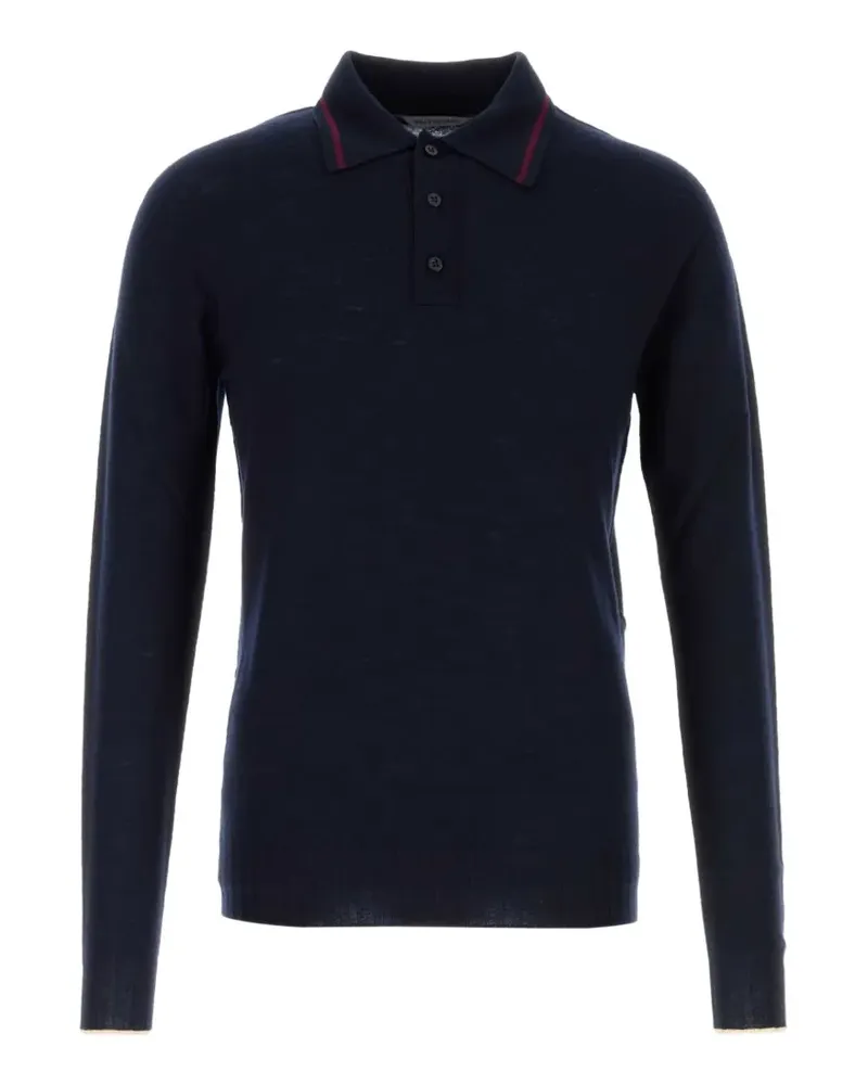 Balenciaga Poloshirt mit Kontrastdetail - Blau Blau