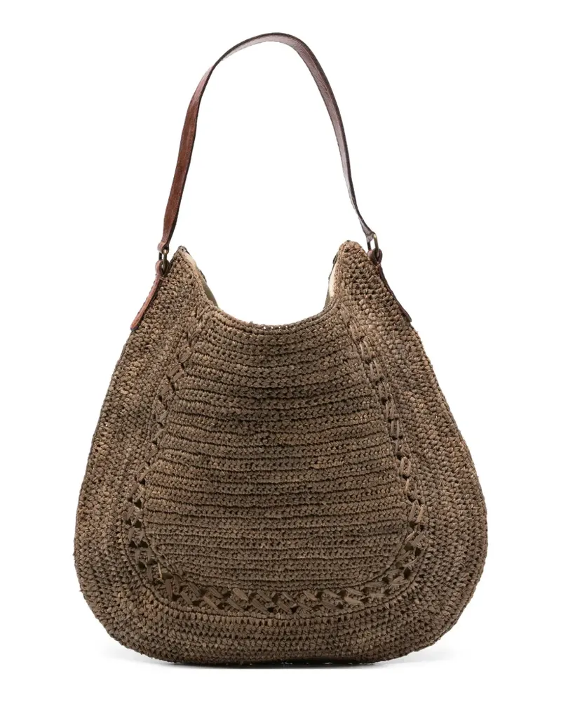 IBELIV raffia tote bag - Braun Braun