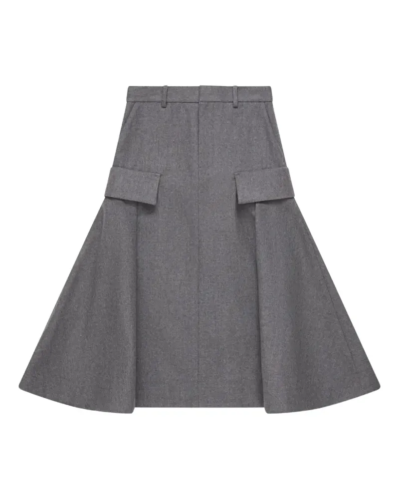 Sacai pleated cargo midi skirt - Grau Grau