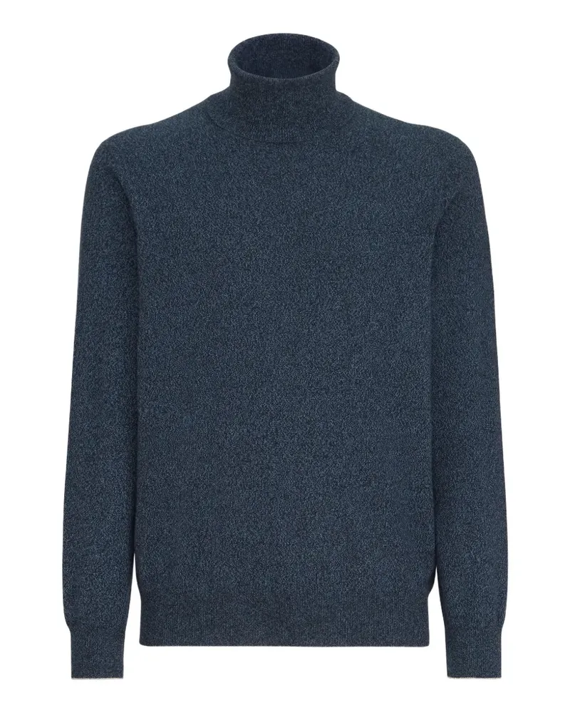 Brunello Cucinelli Mouliné Rollkragenpullover aus Kaschmir - Blau Blau