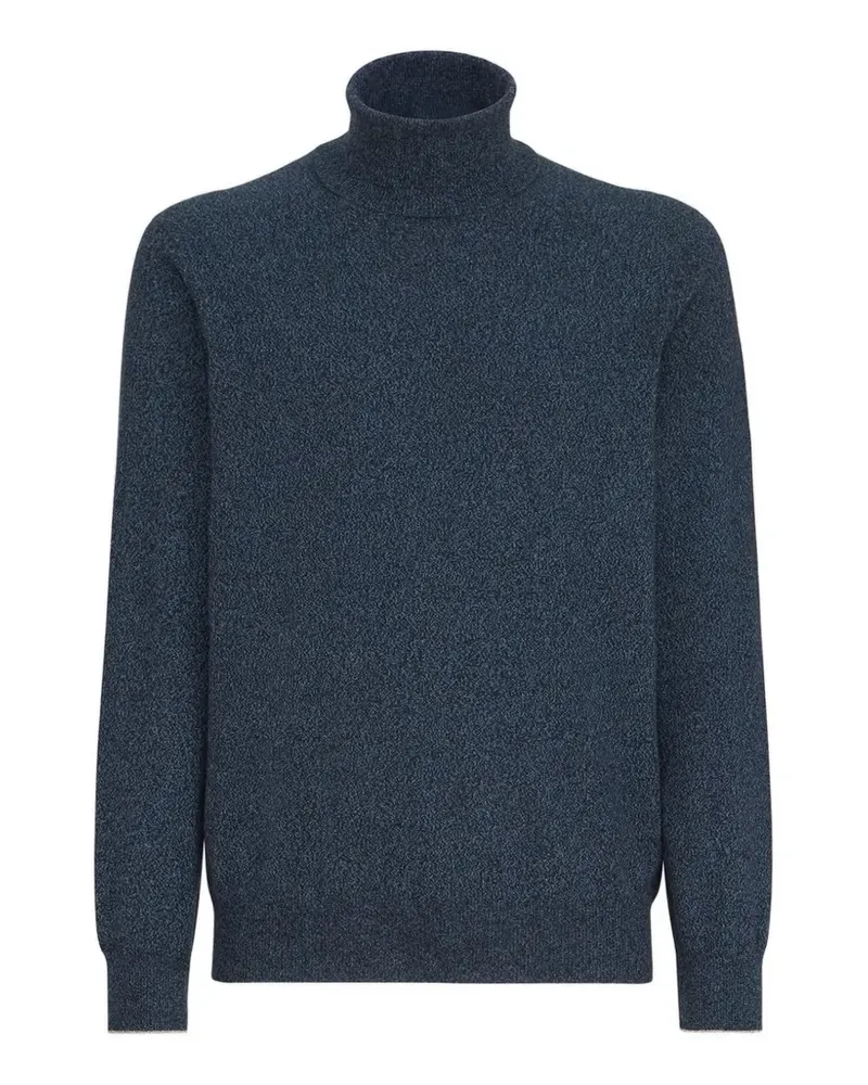 Brunello Cucinelli Mouliné Rollkragenpullover aus Kaschmir - Blau Blau