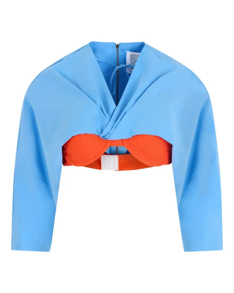 Rosie Assoulin Popeline-Oberteil mit BH - Blau Blau