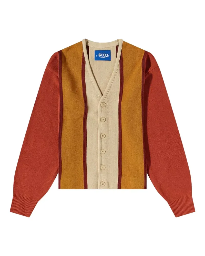 AWAKE NY striped cardigan - Orange Orange