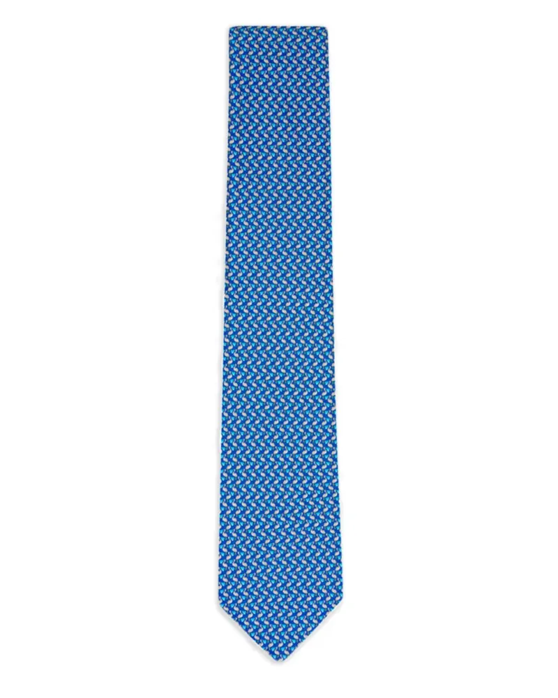 Ferragamo patterned silk tie - Blau Blau