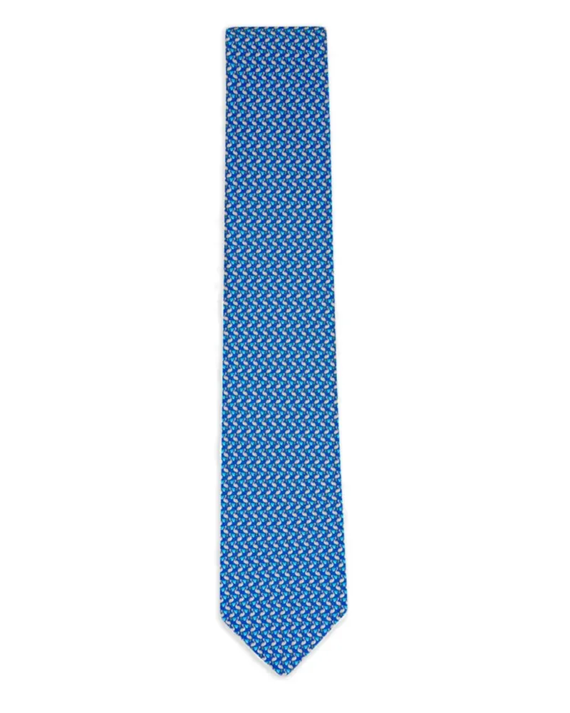 Ferragamo patterned silk tie - Blau Blau
