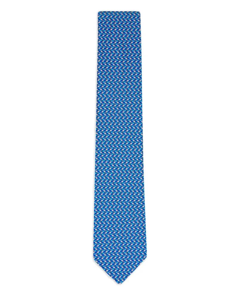 Ferragamo patterned silk tie - Blau Blau