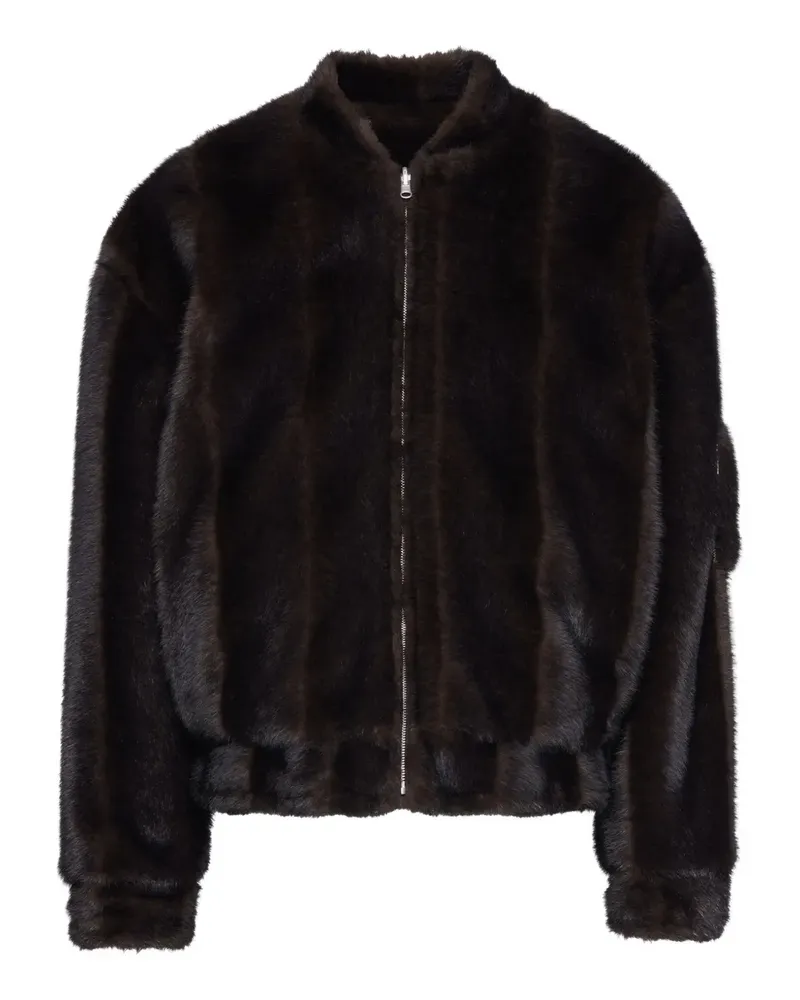 Maison Margiela Bomberjacke aus Faux Fur mit Reißverschluss - Braun Braun