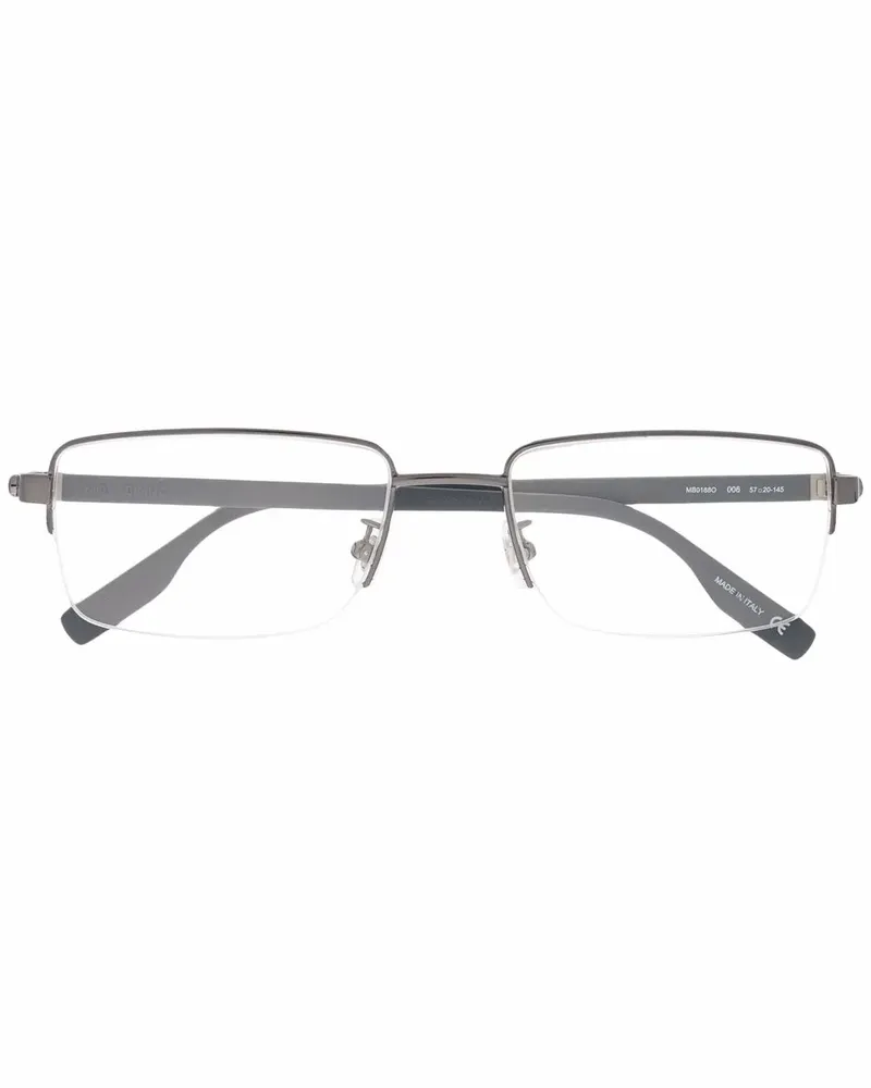 Montblanc Eckige Brille mit mattem Effekt - Grau Grau