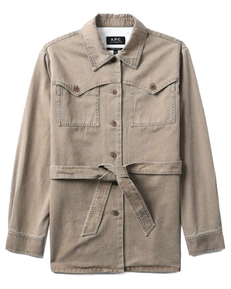 A.P.C. Jeansjacke mit Gürtel - Nude Nude