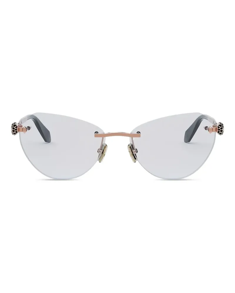 Bulgari Cat-Eye-Brille mit Armverzierung - Gold Gold